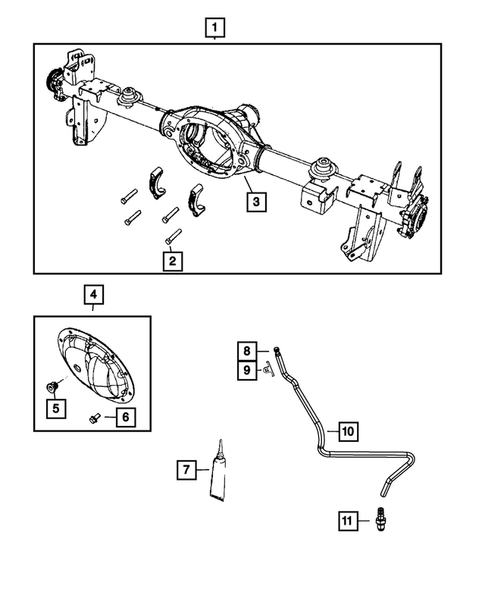 Rear Axle; Housing, Differential and Vent for 2016 Jeep Wrangler #2