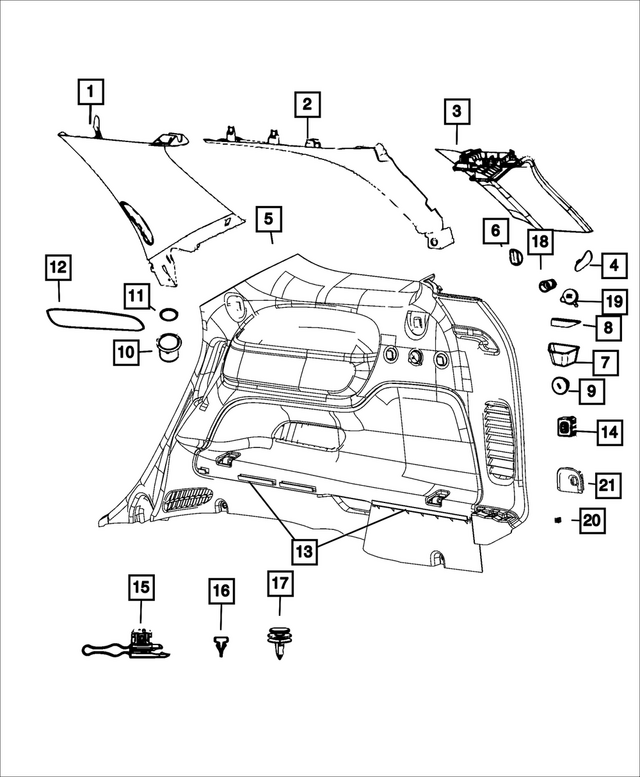 6PF81DX9AA - Interior Trim: Seat Belt Opening Plug, Left for Mopar Image