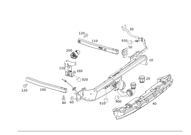 2123100600 - Trailer Hitch: Trailer Hitch for Mercedes-Benz: E250, E350, E400, E550, E63 AMG Image image