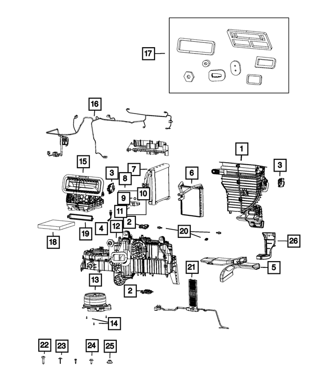 68442368AD - Air Conditioners and Heaters: A/c And Heater Housing for Mopar Image image