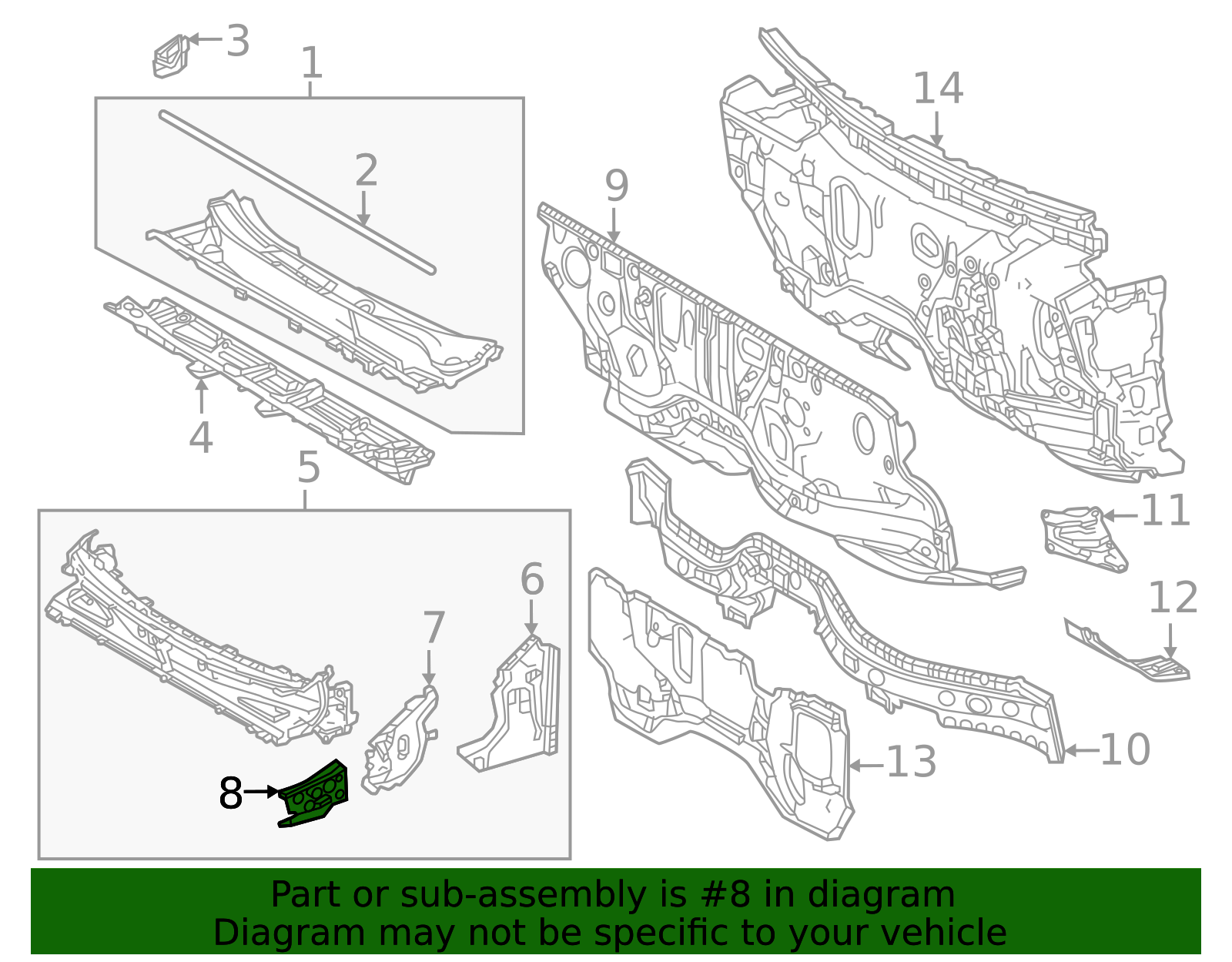 2023-2025 Toyota bZ4X Cowl Extension 55743-42060 | Toyota Parts