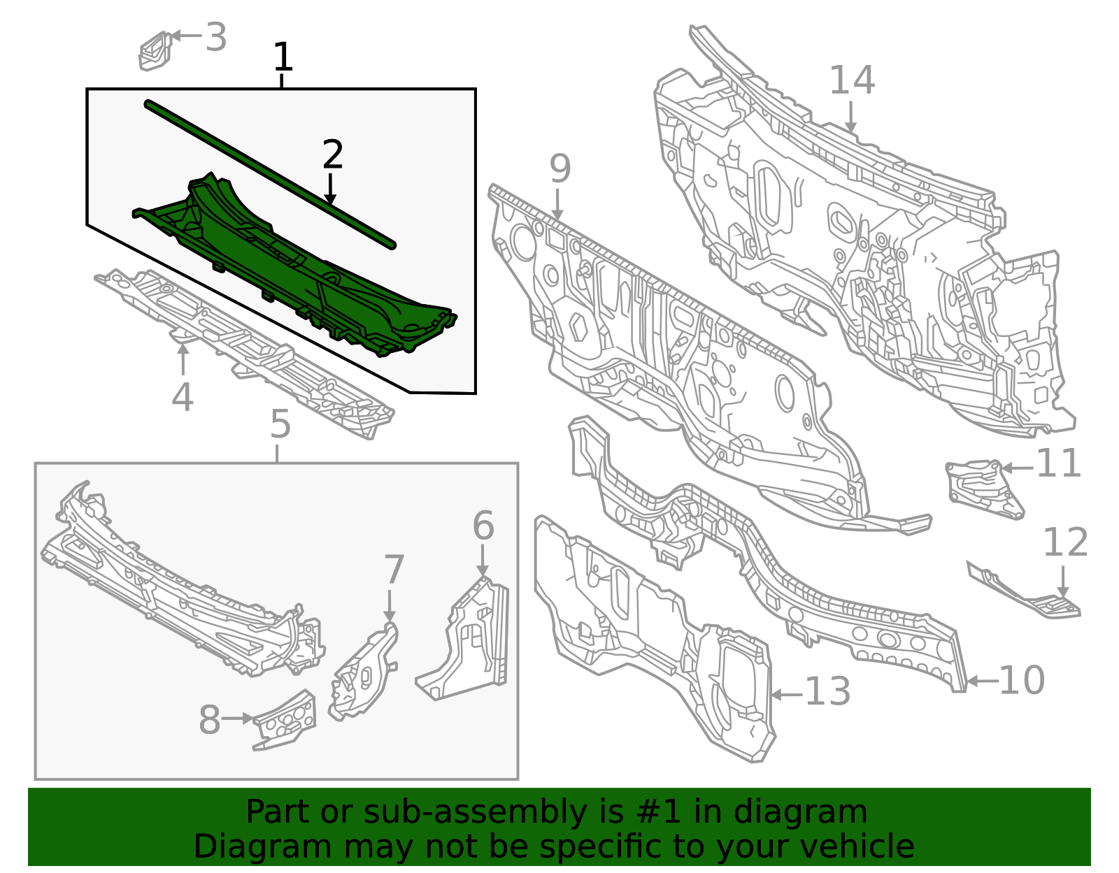 2023-2025 Toyota bZ4X Cowl Grille 55708-42280 | Toyota Parts Express