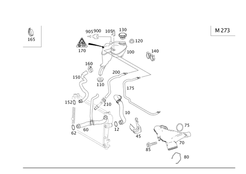 Expansion Tank, Mounting and Hoses for 2014 Mercedes-Benz CL550 #0