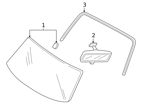 Glass - Windshield for 2007 Mercury Mariner #0