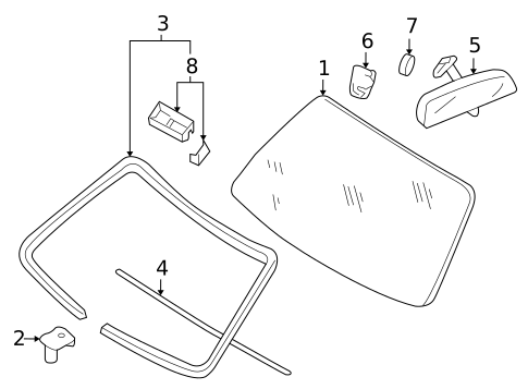 Glass - Windshield for 2002 INFINITI Q45 #0