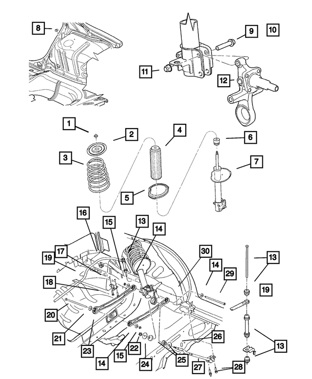 5290740AA - : Rear Suspension Strut, Right for Mopar Image