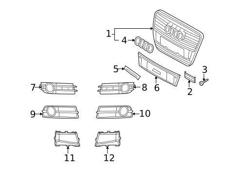 Grille & Components for 2006 Audi A6 Quattro #0