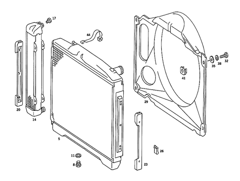 Radiator, Mounting, and Covering for 1984 Mercedes-Benz 380SL #0