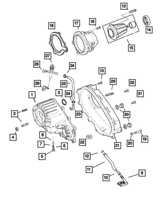 5159198AA - Transfer Case Model 233 [DHT]: Transfer Front Case for Mopar Image image