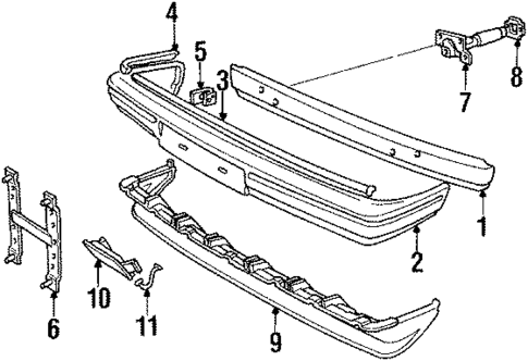 Bumper & Components - Front for 1992 Volvo 240 #0