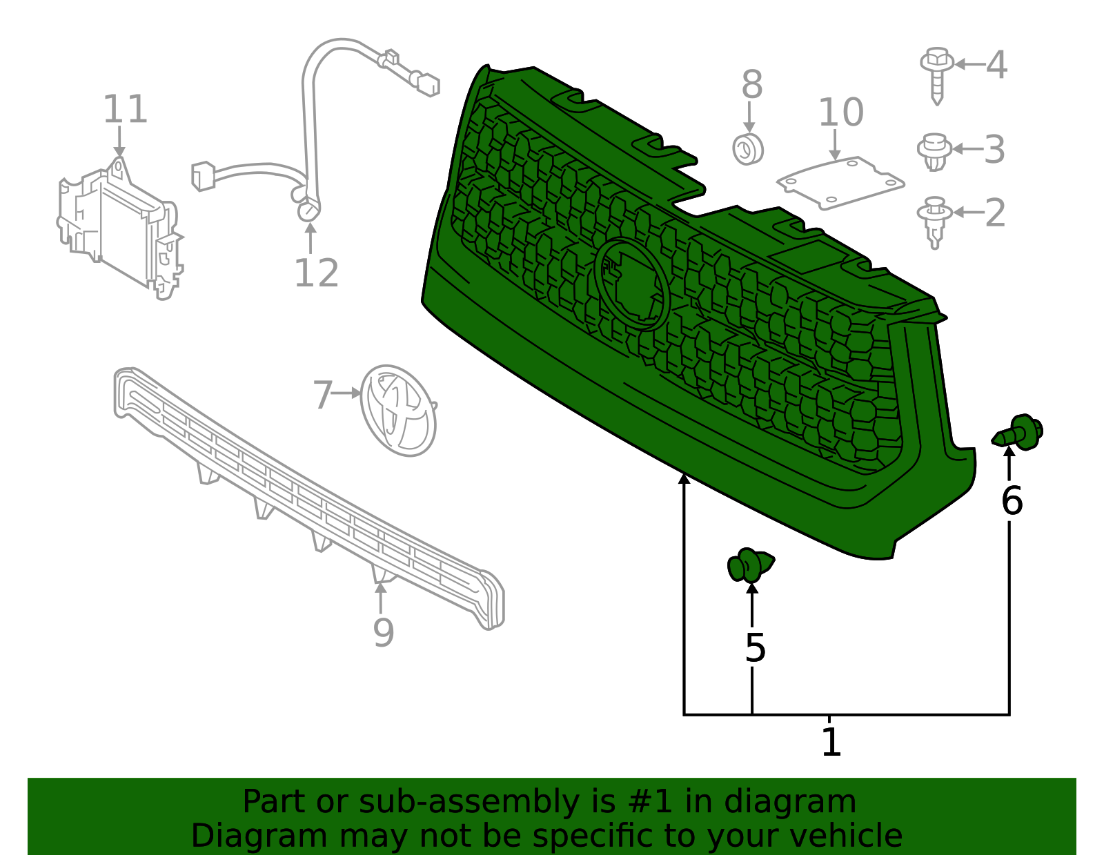 2021 Toyota Tundra Platinum Grille - 089 Wind Chill Pearl