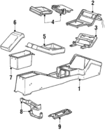 E53Z54045A36A - Body: Console for Ford: Tempo | Mercury: Topaz Image