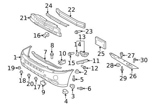Bumper & Components - Front for 2008 Lexus RX400h #0