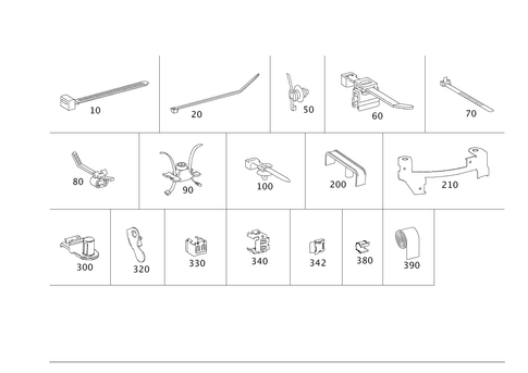 Loom Ties, Cable Mounting Parts and Grommets for 2012 Mercedes-Benz S400 #0
