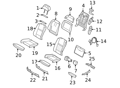 Front Seat Components for 2011 BMW X6 #0
