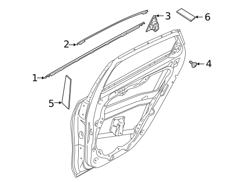 Exterior Trim - Rear Door for 2019 Kia Forte #0