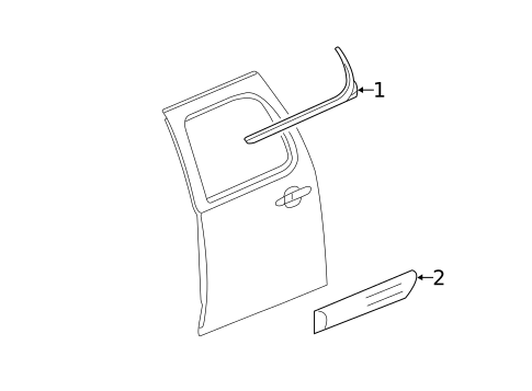 Exterior Trim - Rear Door for 2011 Chevrolet Silverado 3500 HD #3