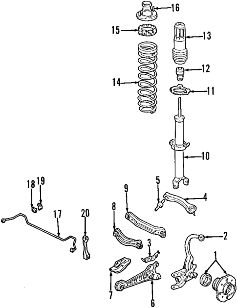 Rear Suspension for 1997 Acura CL #1