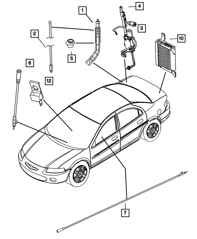 68040445AA - Instrument Panel and Radios and Consoles: Antenna Mast for Mopar Image
