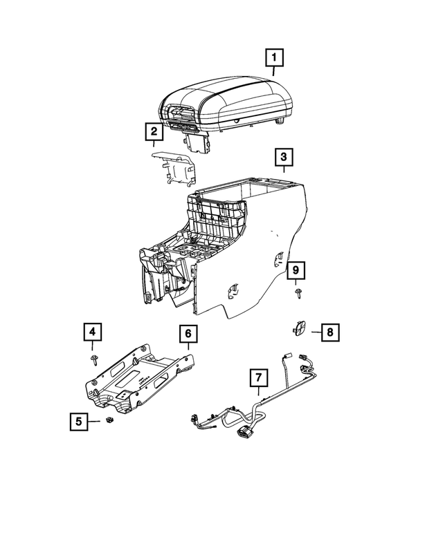 1YU74LA8AC - Interior Trim: Console Armrest for Mopar Image