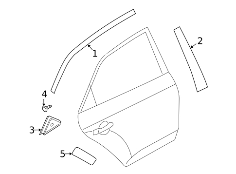 Exterior Trim - Rear Door for 2011 Kia Forte #0