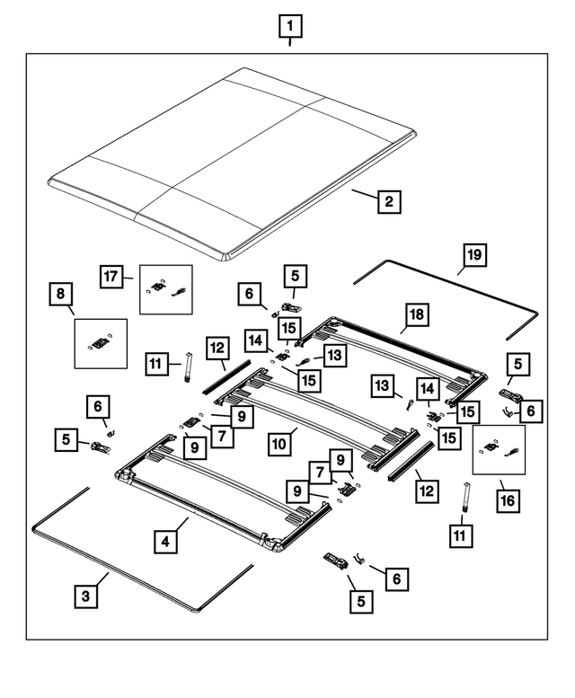 « 68144686AI – Body Sheet Metal Except Doors : Tonneau Couvercle pour Mopar Image »