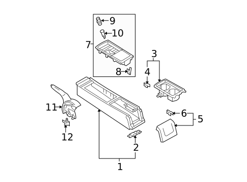 Rear Console for 2009 Nissan Versa #1