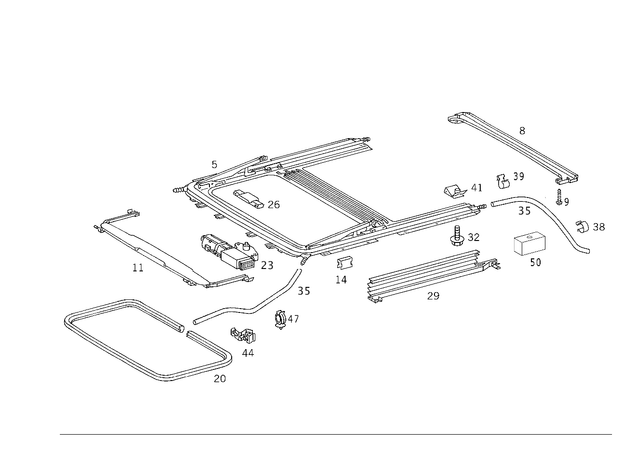 1637800029 - Electric Sliding/Lifting Roof: Frame for Mercedes-Benz: ML320, ML430, ML55 AMG Image image