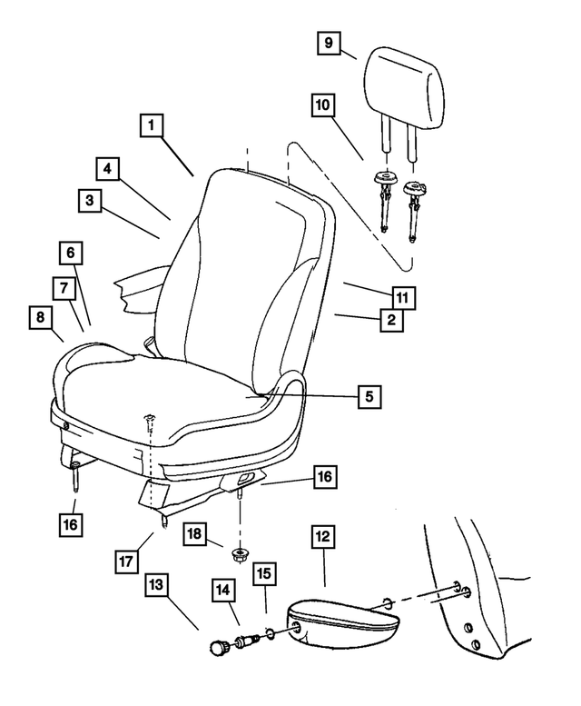 5134505AA - Interior Trim: Front Seat Back Frame for Mopar Image