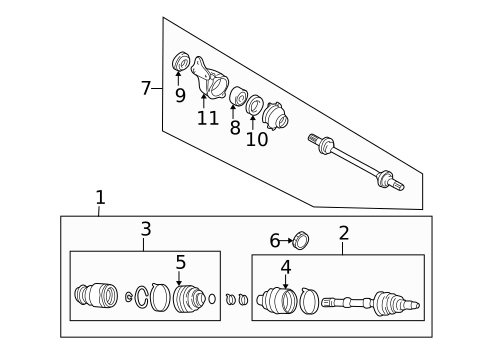 CV Components for 1997 Mazda Millenia #0