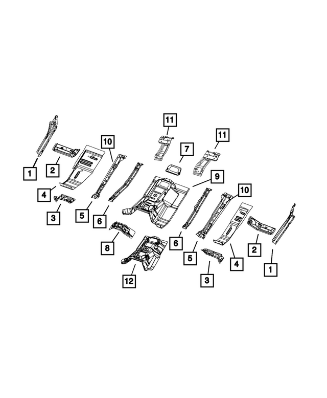 68298305AC - Body Sheet Metal Except Doors: Front Floor Pan, Left for Mopar Image