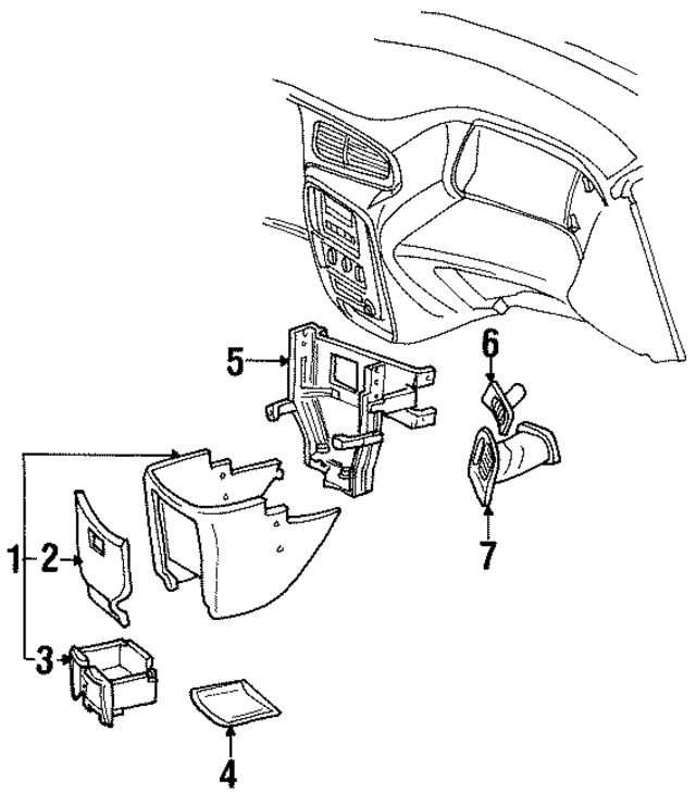 1F2Z1613546CAA - : Instrument Panel Storage Compartment for Ford Image