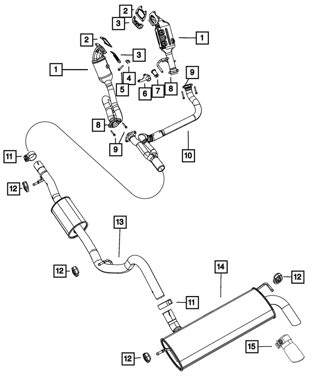 68249083AA - Exhaust: Exhaust Pipe And Converter for Mopar Image image