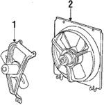 4266069 - Cooling System: Fan Assembly for Chrysler: E Class, Executive Limousine, Executive Sedan, Laser, LeBaron, New Yorker, Town &amp; Country | Dodge: 600, Aries, Charger, Daytona, Lancer, Omni, Rampage, Shadow Image