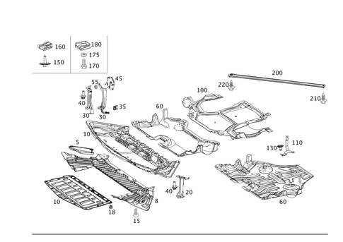 Engine Compartment Lining, Gasoline Vehicles for 2014 Mercedes-Benz C350 #0