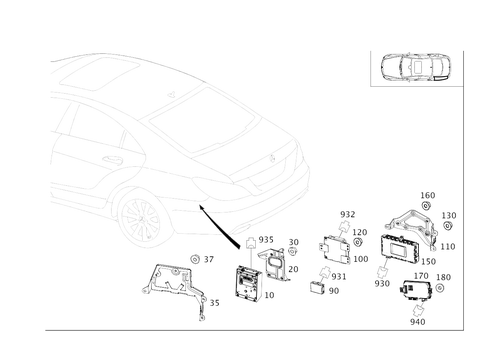 Control Modules and Relays in Load Compartment for 2017 Mercedes-Benz CLS63 AMG S #0