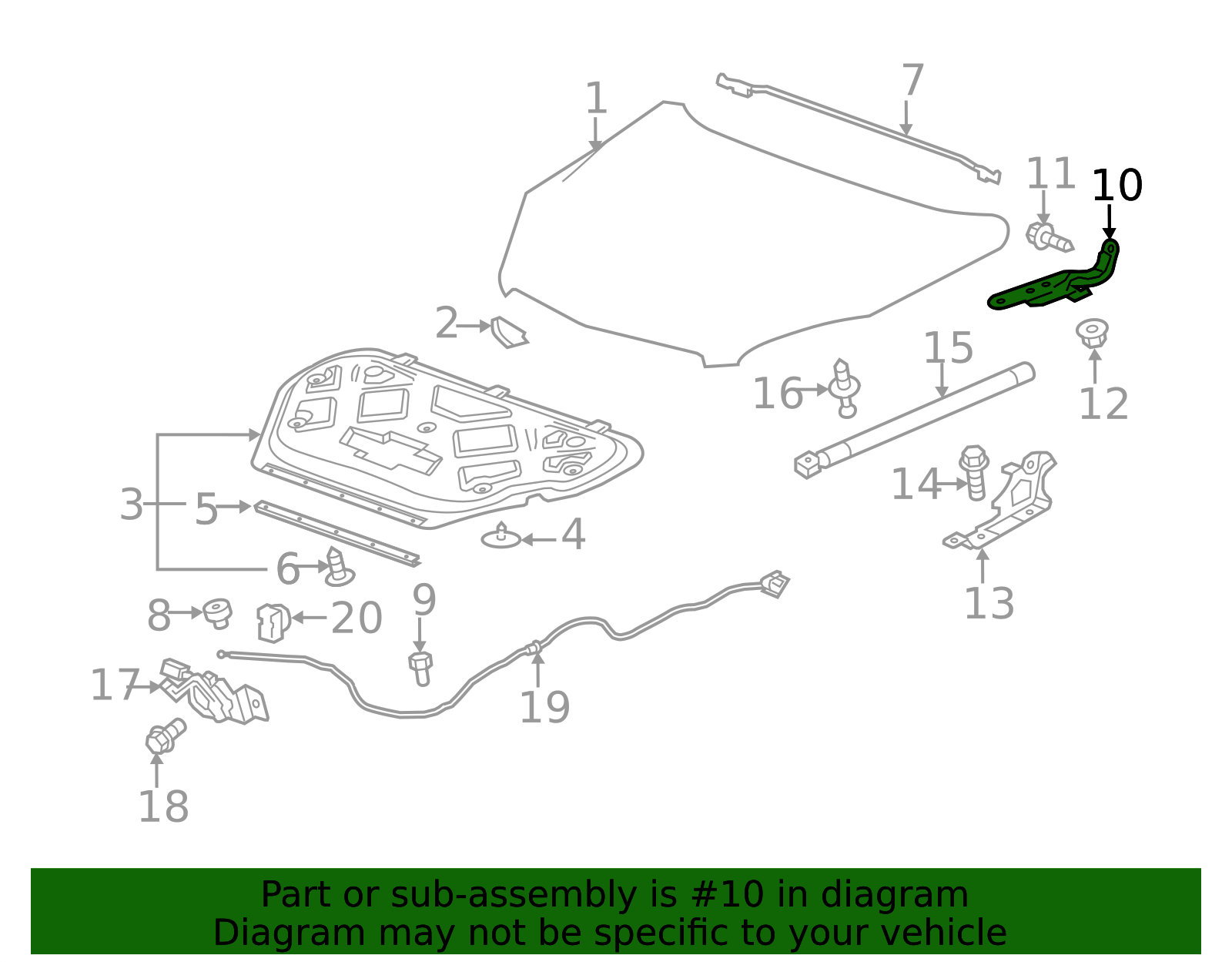 25798897 - High-Quality Driver Side Hood Hinge for AutoNation Parts