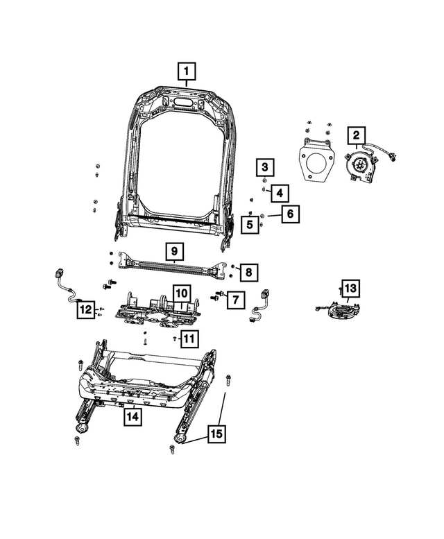 68581867AA - Interior Trim: Front Seat Back Frame for Jeep: Cherokee, Wagoneer S Image