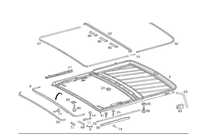 1407821326 - : Slide Rail for Mercedes-Benz: 500SEC Image