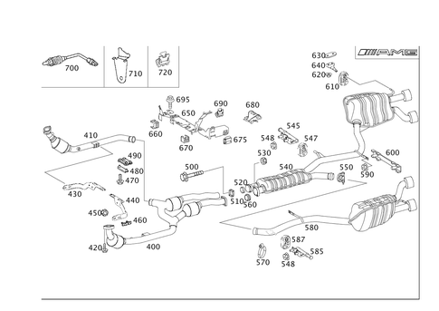 Exhaust System Used on Eight-Cylinder Gasoline Vehicles for 2006 Mercedes-Benz CLS55 AMG #0