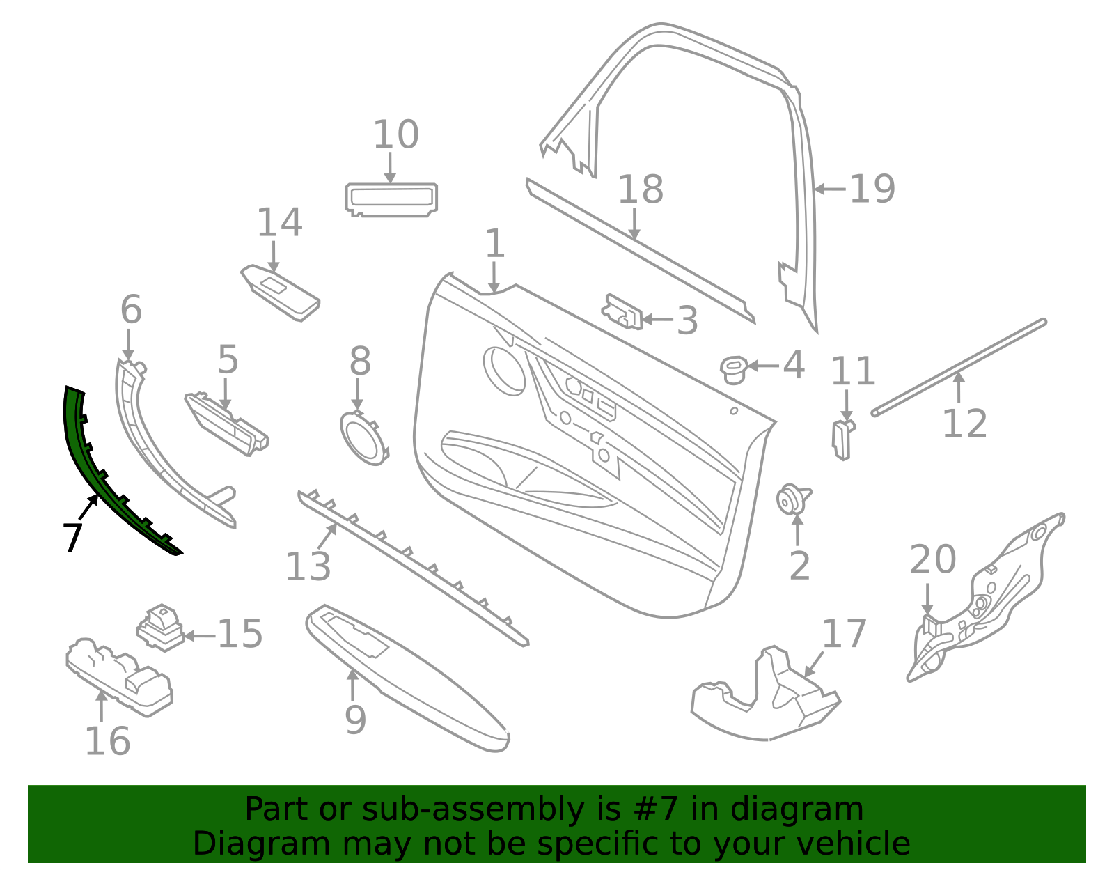 51417260081 - 2012-2020 BMW Handle Molding (51-41-7-260-081) | BMW