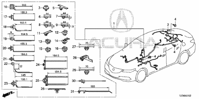 Wire Harness (3) for 2019 Acura TLX #0