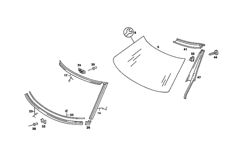 Windshield for 1986 Mercedes-Benz 560 SL #0