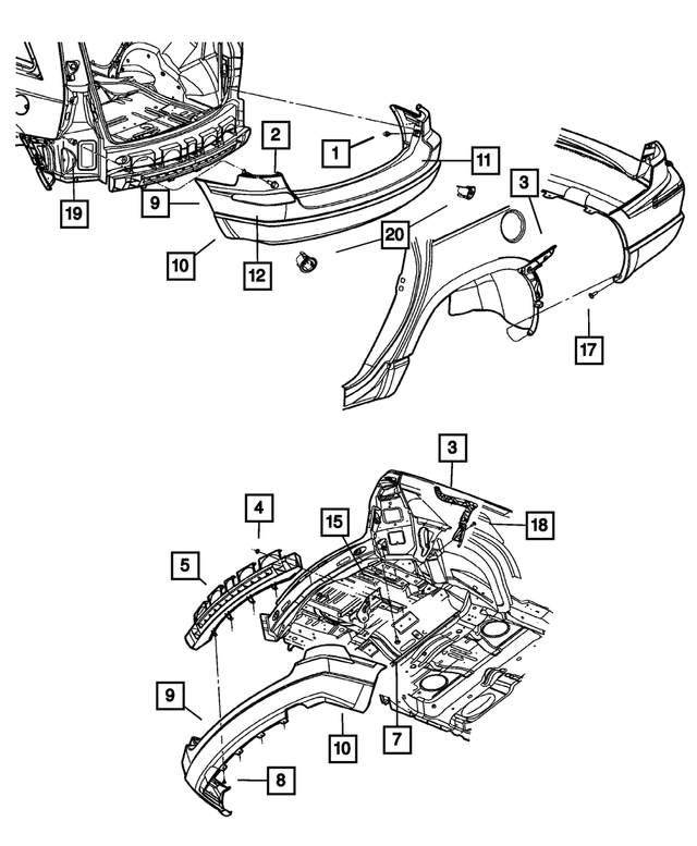 « 4857638AG – Frames and Bumpers : Revêtement De Pare-chocs/caisse Plaque, Côté Droit pour Mopar Image »
