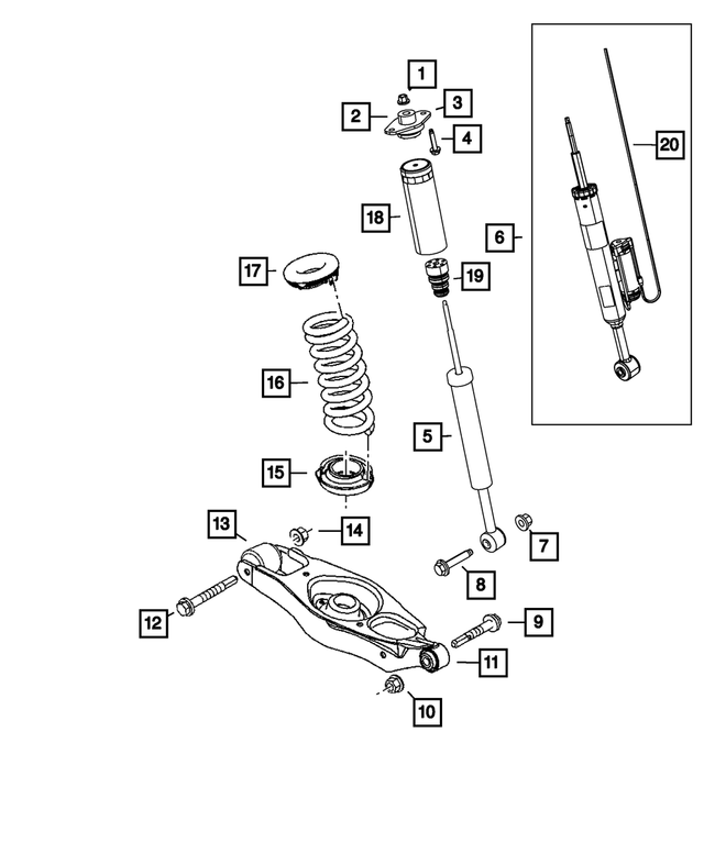 68235725AB - Rear Suspension: Rear Coil Spring for Mopar Image