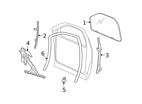 Glass - Front Door for 2007 Dodge Ram 2500 #1
