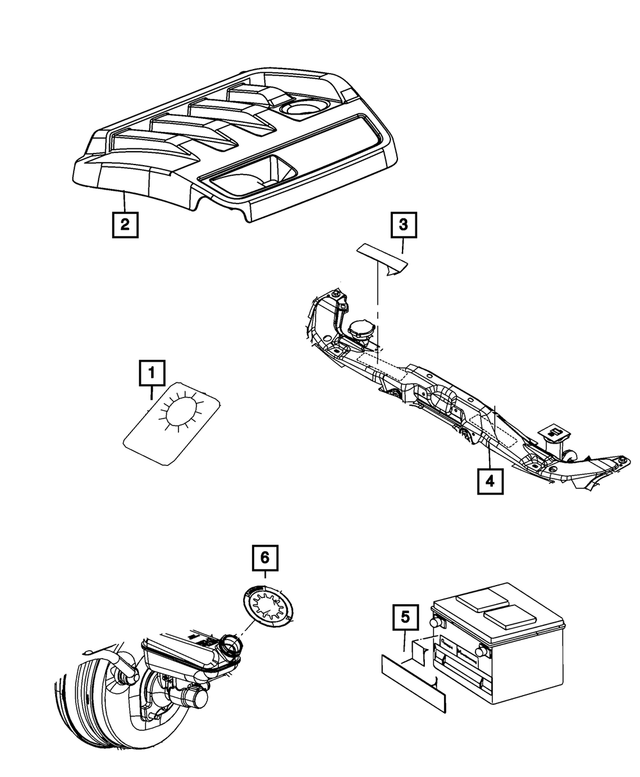 68213176AA - Labels: Coolant System Cap Label for Mopar Image