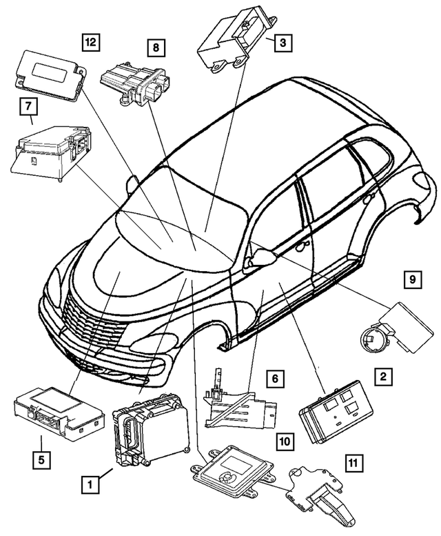 5064013AV - Instrument Panel and Radios and Consoles: Telematics Module for Chrysler: 300, PT Cruiser | Dodge: Caliber, Charger, Dakota, Durango, Magnum, Ram 1500, Ram 2500, Ram 3500 | Jeep: Commander, Compass, Grand Cherokee, Patriot Image