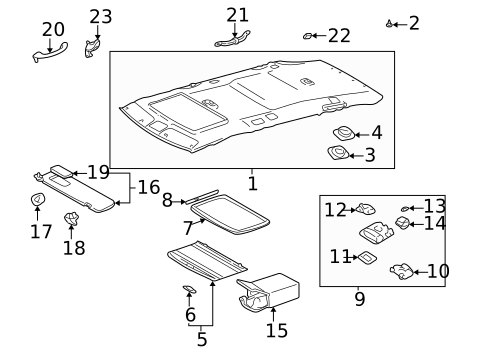 Interior Trim - Roof for 1999 Toyota Sienna #1