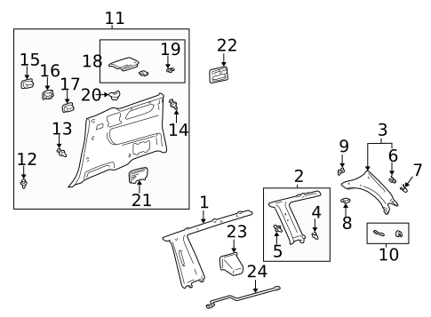 Interior Trim - Side Panel for 1999 Toyota Sienna #0